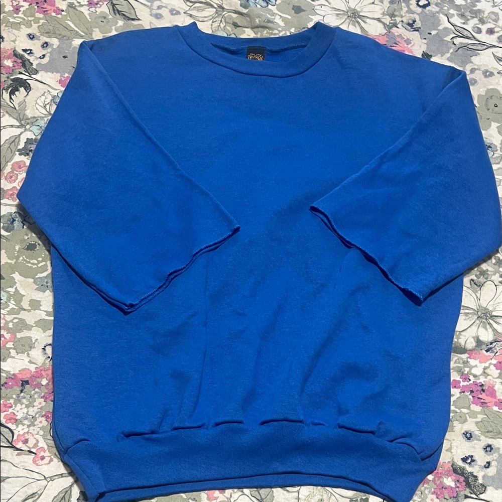 Sun triangle blue quarter sleeve sweatshirt